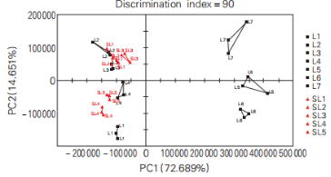 圖1 12個樣品PCA圖